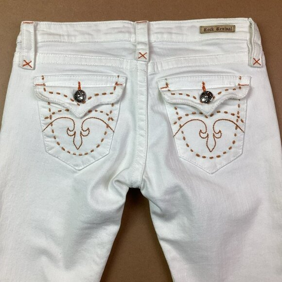 Rock Revival White Flare Jeans 26 - Picture 7 of 11